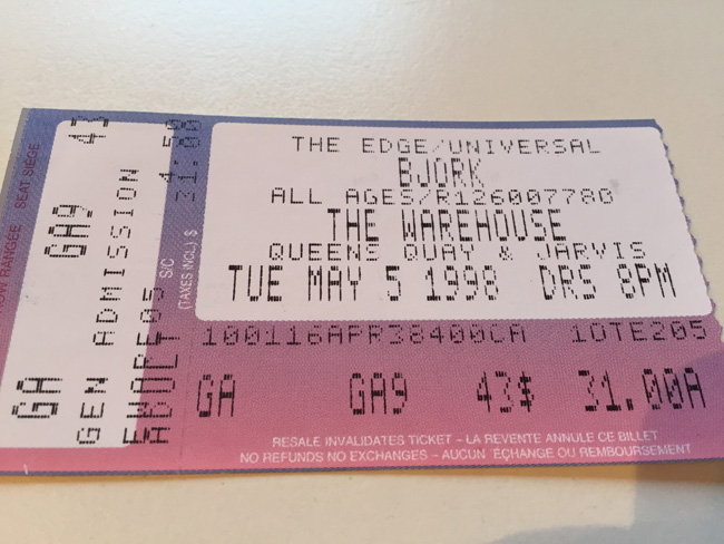 Bjork concert at The Warehouse circa 1998